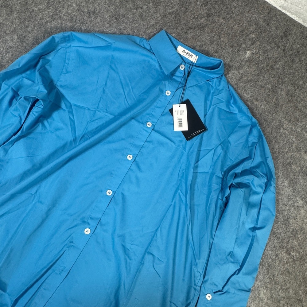4th & Reckless Capri Shirt Light Blue Oversized Button Down Long Sleeve Large